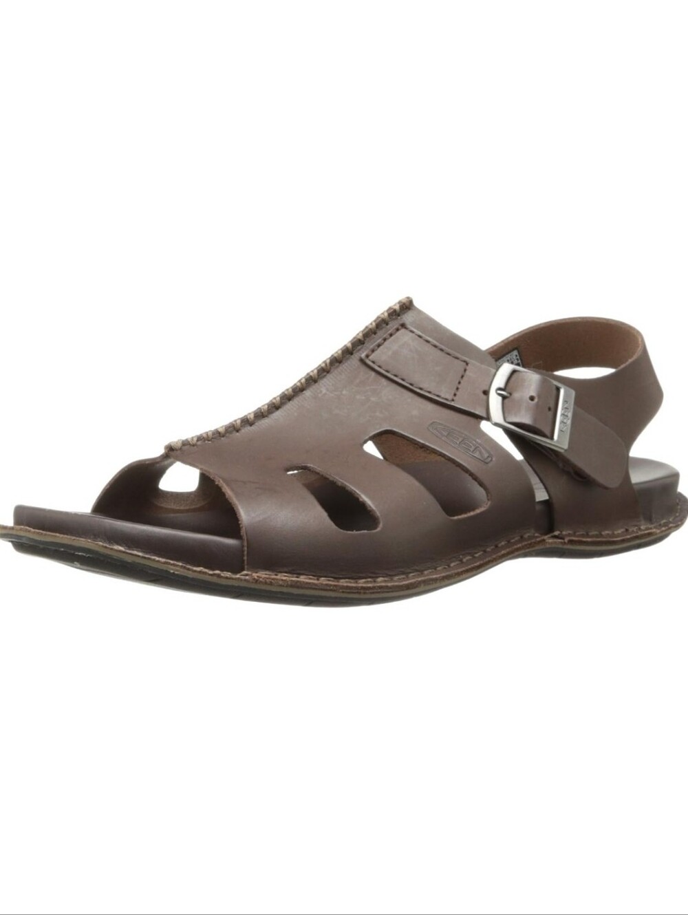 Keen Alman Men's Dark Brown Leather Open-Toe Buckle Sandals Size 12